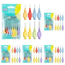 TePe Brossettes interdentaires Extra Soft - Nettoyage en douceur des espaces interdentaires - 1 x 8 brossettes de diamètres variés - Une couleur par diamètre (Lot de 5)