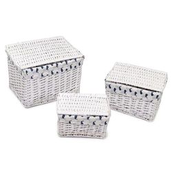 Vacchetti 1215680000 Scatola, Vimini, Bianco, Medio, 3 unità