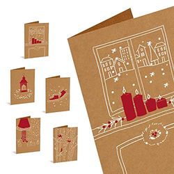 Forletter Pack of 10 Kraft Christmas Cards