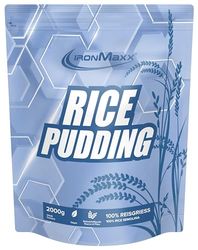 IronMaxx Rice Pudding – 2000g | Harina de arroz instantánea para preparar pudín de arroz | Vegano, bajo en grasa y azúcar, ideal como fuente rápida de energía