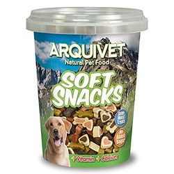 Arquivet Soft Snacks for Bones Dog and Hearts Mix Pack 12 x 300 g - Natuurlijke snacks voor honden van alle rassen - beloningen, prijzen, erwten voor honden