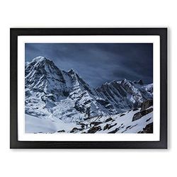 Landscape Mountain Climbing No.5 Modern Framed Wall Art Print, Ready to Hang Picture for Living Room Bedroom Home Office Décor, Black A4 (34 x 25 cm)