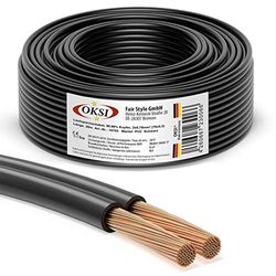 OKSI luidsprekerkabel - 2x0,75mm² - 30 m, zwart | koperen kabel voor HiFi, aansluiting van audio stereo op versterker, surround sound-systeem, tv-thuisbioscoop en autoradio. Made in Germany