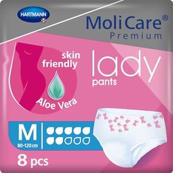 MoliCare Premium Lady Pants, Discreet Usage for Bladder Weakness Specially for Women, Aloe Vera, 7 Drops, Size M, Pack of 8
