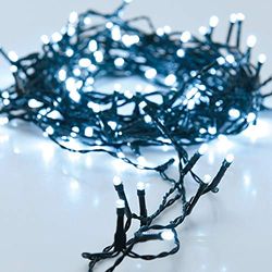 Zarivy Guirlande fixe 240 LED blanc froid, 220 V, 21 m, IP44, idéale pour la décoration intérieure et extérieure, résistante aux intempéries.