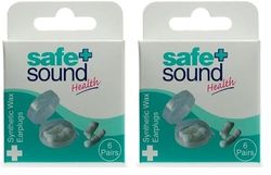 Safe & Sound Synthetic Wax Ear Plugs 6 PRS (Pack of 2)