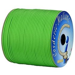 Paracord 550 Type III Basic Vert Flu 4 mm - 10 m, âme 7 Fils, 100 % Made in Italy 006079019 Corderie Italienne