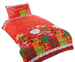 Rapport Edredão e fronha de almofada, crianças, Pai Natal júnior crianças conjunto de roupa de cama, multicolorido