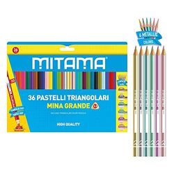 Mitama 61993 36 Crayons de haute qualité, triangulaires, laqués, lot de 12
