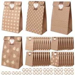 Romon cadeauzakjes, 36 stuks cadeauzakjes met 36 stickers voor kerstcadeaus, cadeauzakjes, snoepzakjes, verjaardagszakjes, bruiloftszakjes enz.