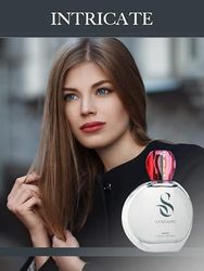 INTRIKAT by SANGADO, Parfym för Kvinnor, 8-10 timmars Hållbarhet, Lyxig doft, Bärnstensblommor, Exklusiva Franska Dofter, Extra Koncentrerade (Parfum), Intensiv, Elegant, Fängslande, 60 ml spray