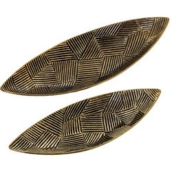 SET 2 CENTROS 21290 CERÁMICA DORADO NEGRO_57X19X11+47X16X9CM
