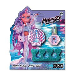 Nice Group Mermaid Sirena Mermaze Mini Nail Art Set-Smalto per Unghie con Gemme e separa Dita per Bambini, 27009