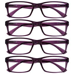 The Reading Glasses Company Porpora Lettori Valore 4 Pacco Stile Designer Uomo Donna Rrrr92-5 +1,50 - 88 Gr