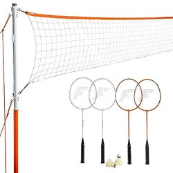 Franklin Sports Badmintonset - Badmintonnetset in de achtertuin - Inclusief rackets en vogeltjes - achtertuin of strand badmintonset - starterset, eenheidsmaat