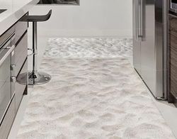 Tadi & Imperio1979 Tapis Vinyle PVC au Design numérique Sable Marin pour Salon, Cuisine, Salon, entrée, Salle de Bains ou Chambres avec Envers PVC antidérapant et Facile à Laver, Tons Beiges.
