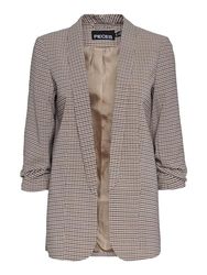 PIECES Pcboss 3/4 Printed Blazer Noos, Mink/AOP:Houndstooth, XL para Mujer