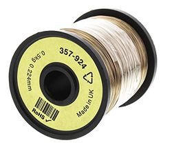 RS PRO Alambre de cobre PUR de 0,22 mm de diámetro, 0,04 mm², 31 AWG, bobina de 1300 m
