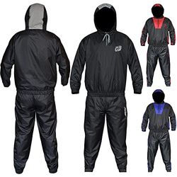 AQF Sauna Pak voor gewichtsverlies - Heavy Duty Sauna Zweet Vest Body Shaper - Unisex PVC Gym Fitness Workout Kleding Mannen Vrouwen Oefening Trainingspak - Sauna Jas Broek Full Body (Zwart, XXL)