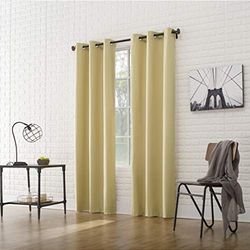Sun Zero Cooper Thermal Insulated Energy Efficient Grommet Curtain Panel, 40" x 63", Flax