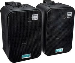 Pyle sistema de altavoces, Pared, Techo, Inalambrico, Impermeable, Waterproof, Exteriores, Interiores, Par de 3.5” de 3 vias, Activo, Pasivo. Color negro