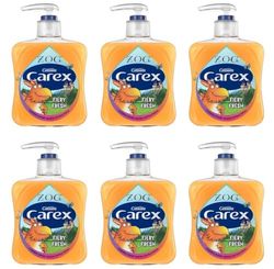 Carex ZOG Fiery Fresh Antibacterial Hand Wash, Clean & Protects Hands, Bulk Buy, Pack of 6 x 250ml