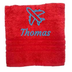 Asciugamano personalizzato con nome e nome del lavoro Nome splendidamente ricamato Asciugamano da bagno Asciugamano in cotone 100% Asciugamano da bagno con nome (100 x 50 cm, Pilota)