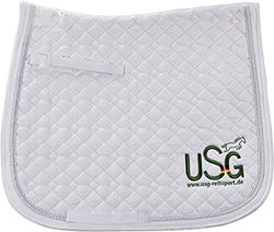 USG Dressage Quillted sottosella con Ricamo, Full, Colore: Bianco