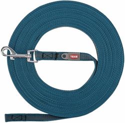 TRIXIE Guinzaglio da traino, 15 m/15 mm, S-M, Sangria – Guinzaglio gommato per cani di piccola taglia, cinghia robusta e gancio per bullone – 197896