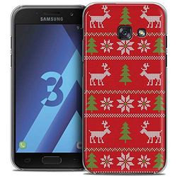 Caseink - fodral för Samsung Galaxy A3 2017 (A320) [kristallmotiv HD jul kollektion 2017 design röd sömnad - hårt - ultratunt - tryckt i Frankrike]