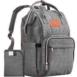 Blöjpåse Ryggsäck - Stor Vattentät Resa Babyväskor För Mamma och Pappa (Classic Gray)