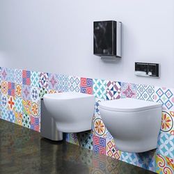Muurstickers voor badkamer en keuken (24 stuks), zelfklevend, 20 x 20 cm, cementpatroon