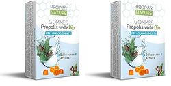 Gommes de Propolis Verte Bio - Oligoéléments & Pin - 45g - Maux de gorge - Certifié Agriculture biologique - Fabrication Française - Huile essentielle de Pin Sylvestre Bio - PROPOS'NATURE (Lot de 2)