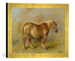 Ingelijste foto van James Ward "A Suffolk Punch", kunstdruk in hoogwaardige handgemaakte fotolijst, 40x30 cm, goud raya