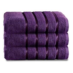 GC GAVENO CAVAILIA Fade Resistant Luxury Towels, Extra Absorbent 100% Ringspun Egyptian Cotton 500 GSM Bathroom Set, Aubergine, 2PK