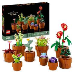 LEGO Botanicals Piantine - Set di 9 Piante con Fiori Artificiali in Vaso da Interni Inclusi Cactus Finti e Anthurium Rosso, Idea Regalo Decorazione per la Casa per Adulti, Donna o Uomo - 10329