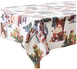 BELUM | Christmas Tablecloth | Stain-Resistant Rectangular Table Cloth | Resin Tablecloth (Laminated Touch) | Table Cloth | Home Table Cloth (140 x 140 cm)