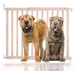 Bettacare Chunky Wooden Screw Fit Dog Gate, 63.5cm - 105.5cm, Natural, Wooden Dog Gate Gate, Screw Fit Pet Stair Gate, Puppy Gate, Stylish and Practical Safety Barrier