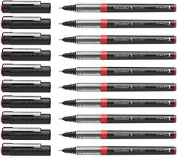 Schneider Xtra 805 Lot de 10 Rollers à encre avec Liquid-Ink-Technologie et pointe aiguille Encre rouge