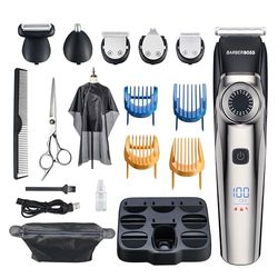 Barberboss Baardtrimmer Mannen, Tondeuse Mannen, Draadloze Mens Grooming Kits, Trimmer voor Mannen, Waterdicht, Neus Trimmer Mannen QR-6089