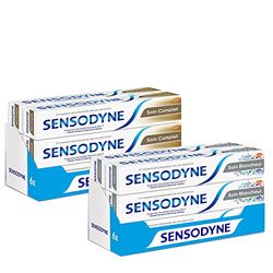 Sensodyne Dentifrice Soin Complet, 6x75ml & Sensodyne Dentifrice Soin Blancheur, 6x75ml, Soulage les Dents Sensibles, Action Blancheur