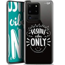 Caseink fodral för Samsung Galaxy S20 Ultra (6.9) gel HD [tryckt i Frankrike - Galaxy S20 Ultra fodral - mjukt - stötskydd] Positive Vibes Only