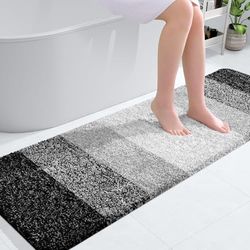 OLANLY Tapis de Salle de Bain Extra Doux et Absorbant en Microfibre – Revers en Caoutchouc – Séchage Rapide – Lavable en Machine – pour Sol de Salle de Bain, Baignoire, Douche et Accessoires de