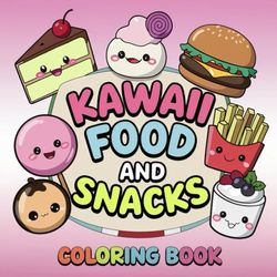Kawaii Food and Snacks Coloring Book for Kids , Teens and Adults Relaxation: 30 Cute and Simple Pages Easy To Color | 8.5"×8.5"