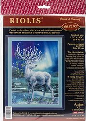 RIOLIS White Stag Cross Stitch Kit, katoen, multi-color, 30 x 40 x 0,1 cm