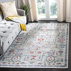 Safavieh Mila Tapis tissé en polypropylène Gris Clair/Fuchsia 160 x 230 cm