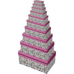 Eurowrap K-30759-BXC – en uppsättning med 10 rektangulära förpackningslådor – motiv – leopard, djur, storlek: present till alla hjärtans dag, födelsedag, alla hjärtans dag, högtider, jul