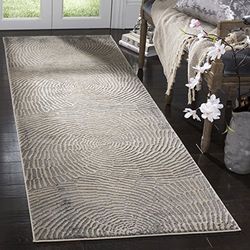 Safavieh Modern matta för vardagsrum, matsal, sovrum - änglasamling, kort lugg, brungrå, 62 x 240 cm