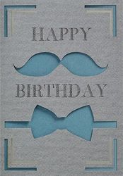 Perleberg - Tarjeta de cumpleaños con sobre, de alta calidad, con diseño de barba y corte de corte, 11,6 x 16,6 cm