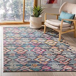 Safavieh Moderne Chic Tapis Rectangulaire d'intérieur, tressé, Collection Madison, MAD455, en Noir, Orange, 183 x 274 cm pour Salon, Chambre à Coucher ou Tout Espace intérieur